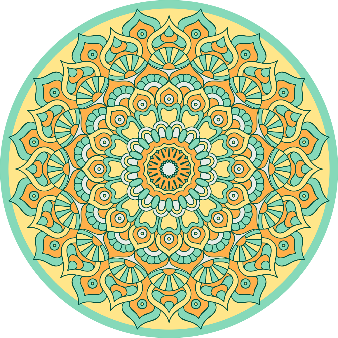 Tapis vinyle mandala forme circulaire - TenStickers