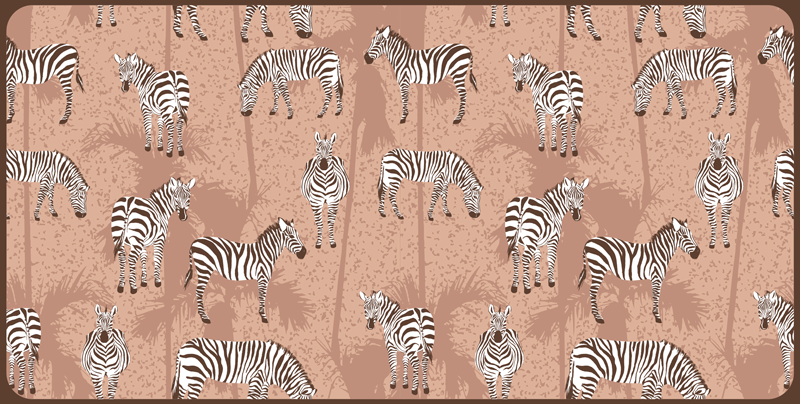 Tapis vinyle animal modèle de troupeau de zèbres - TenStickers