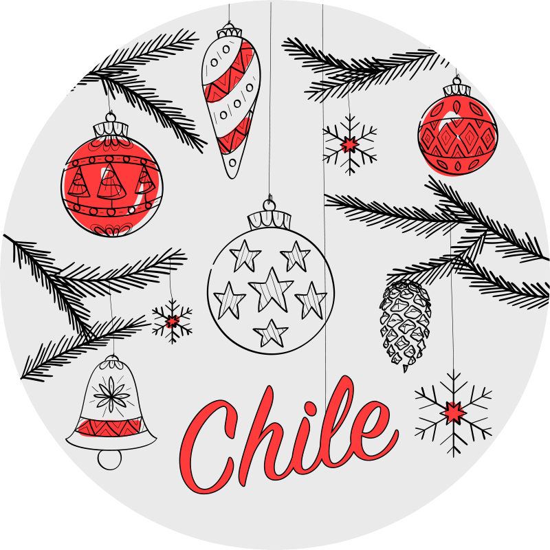 Tapis vinyle noël décoration de noël chili - TenStickers