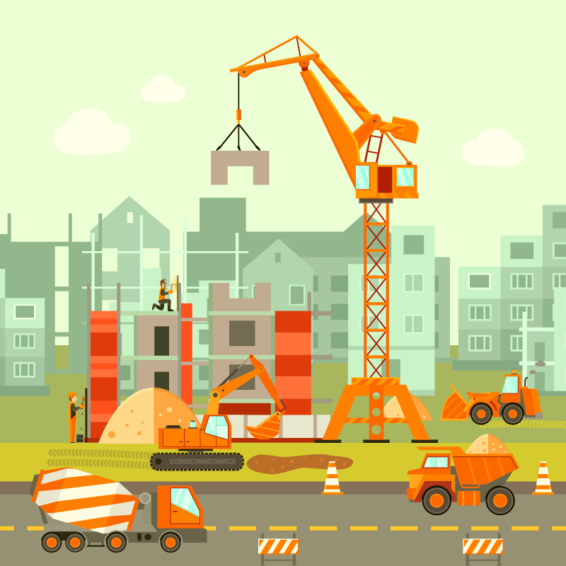 Tapis vinyle pour enfants terrain de jeu de construction - TenStickers