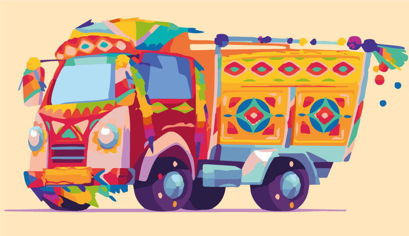 Tapis vinyle autres tapis illustration de camion coloré - TenStickers