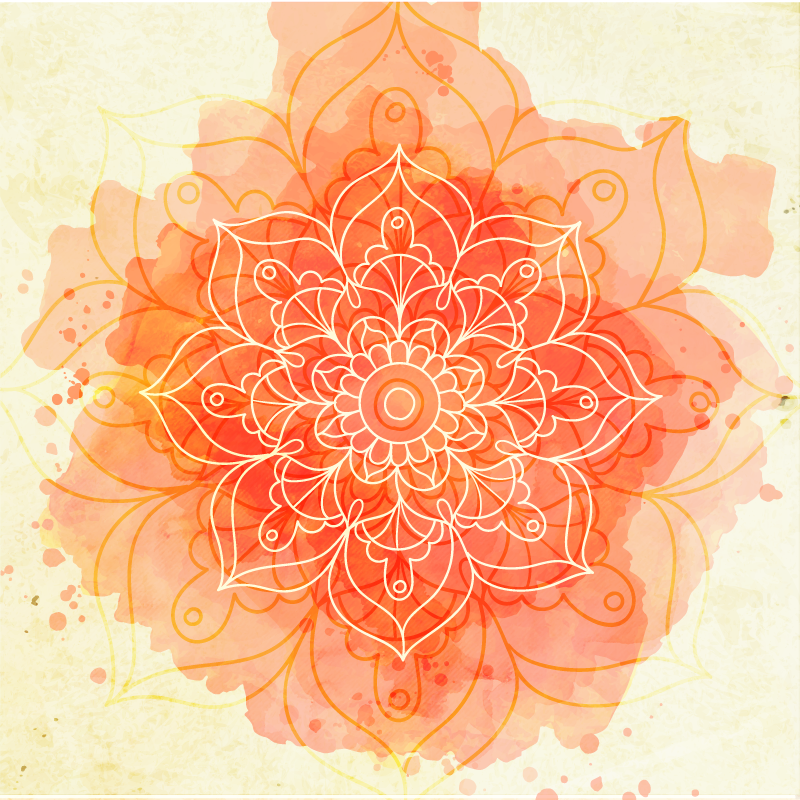 Tapis vinyle mandala fleur de mandala - TenStickers