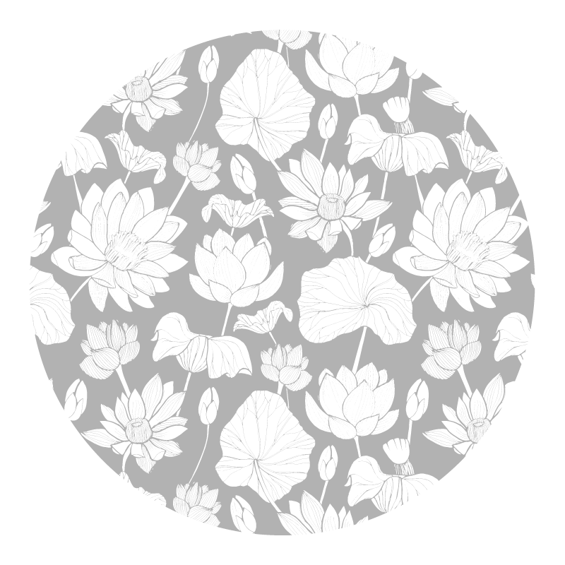 Tapis vinyle fleurs et plantes floral monochrome - TenStickers