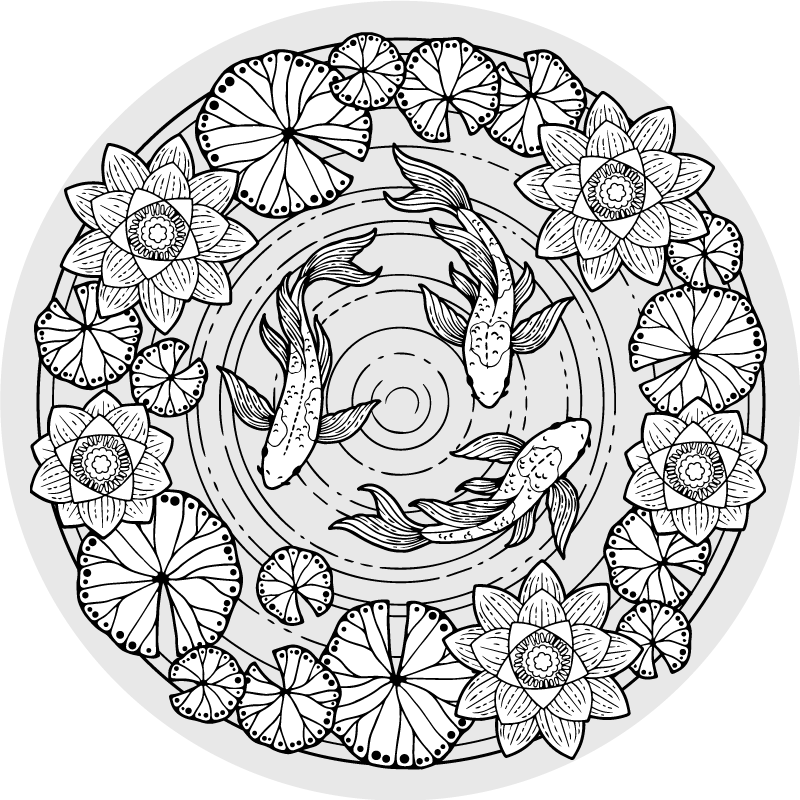 Tapis vinyle animal sérénité des poissons koi - TenStickers