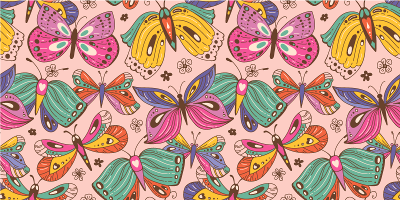 Tapis vinyle autres tapis motif papillon coloré - TenStickers