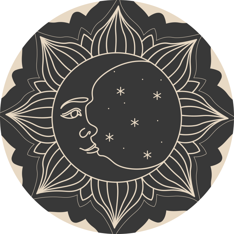 Tapis vinyle mandala soleil et lune - TenStickers