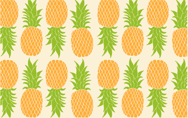 Tapis vinyle fleurs et plantes motif ananas - TenStickers