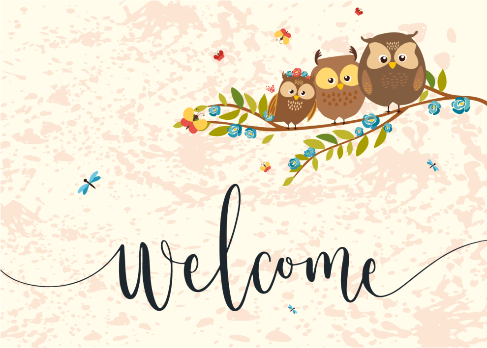 Tapis vinyle animal graphique de hiboux accueillants - TenStickers