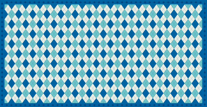 Tapis vinyle carreaux de ciment motif à damier bleu - TenStickers