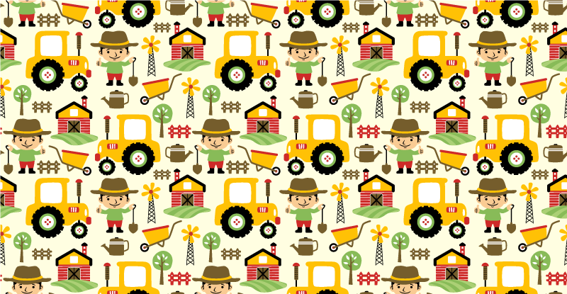 Tapis vinyle pour enfants motif ferme enfantine - TenStickers