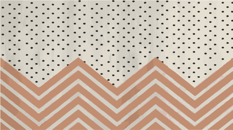 Tapis vinyle géométrique motif zigzag à pois - TenStickers
