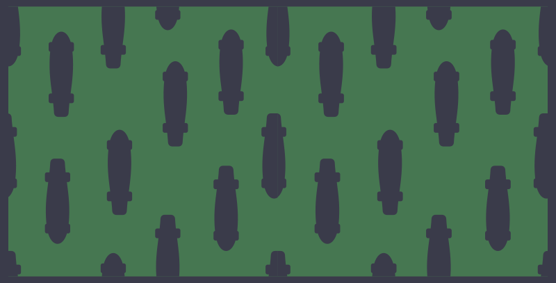 Tapis vinyle route silhouette de planche à roulettes - TenStickers