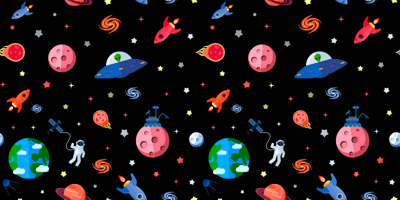 Tapis vinyle autres tapis impression d'aventure spatiale - TenStickers