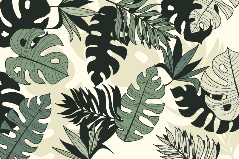 Tapis vinyle chambre Feuilles de monstera - TenStickers