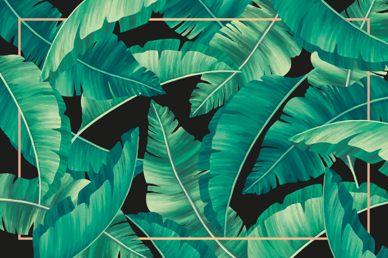 Tapis vinyle nature motifs feuilles tropicales - TenStickers