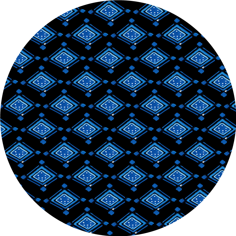 Tapis vinyle géométrique motif diamant bleu - TenStickers