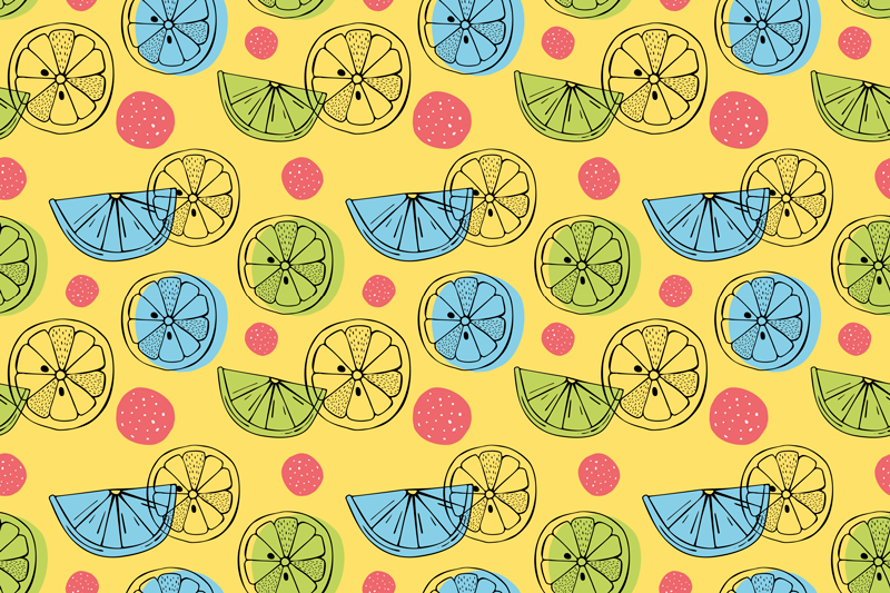 Tapis vinyle cuisine motifs de tranches de fruits - TenStickers