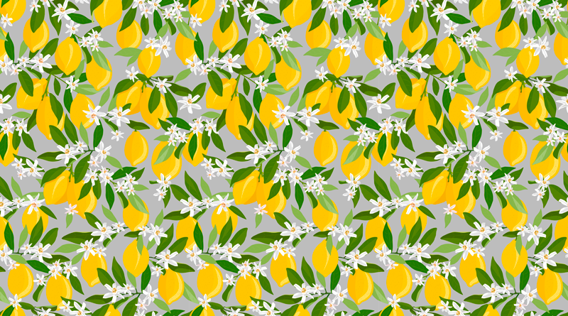 Tapis vinyle cuisine fleurs d'agrumes luxuriantes - TenStickers