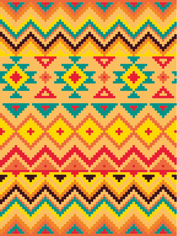 Tapis vinyle éthnique motif géométrique vibrant - TenStickers