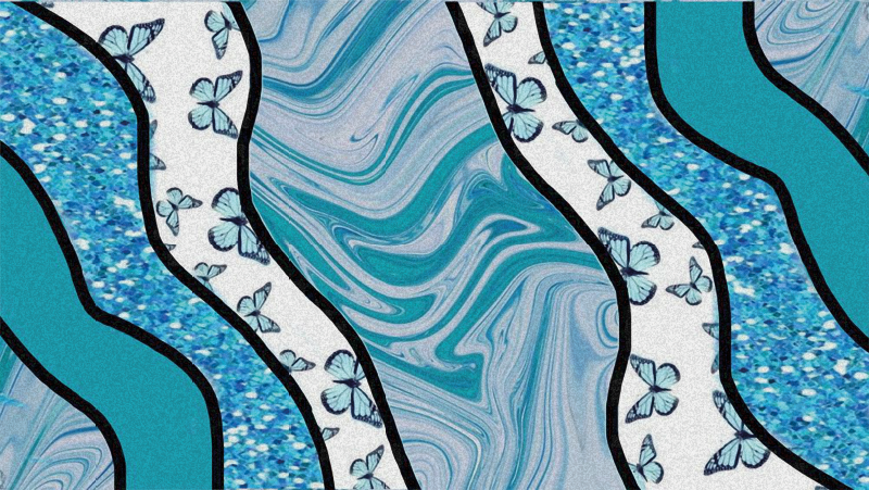 Tapis vinyle textures doux courants azur - TenStickers