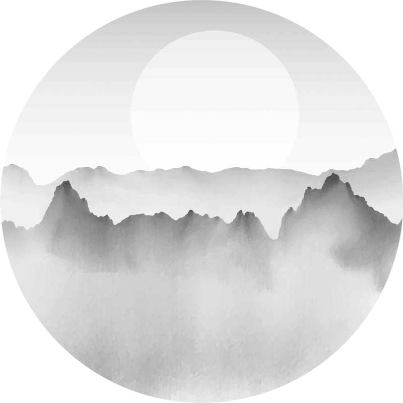 Tapis vinyle nature paysage brumeux de montagne - TenStickers