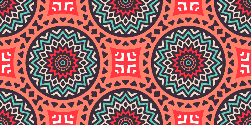 Tapis vinyle mandala motif médaillon géométrique - TenStickers