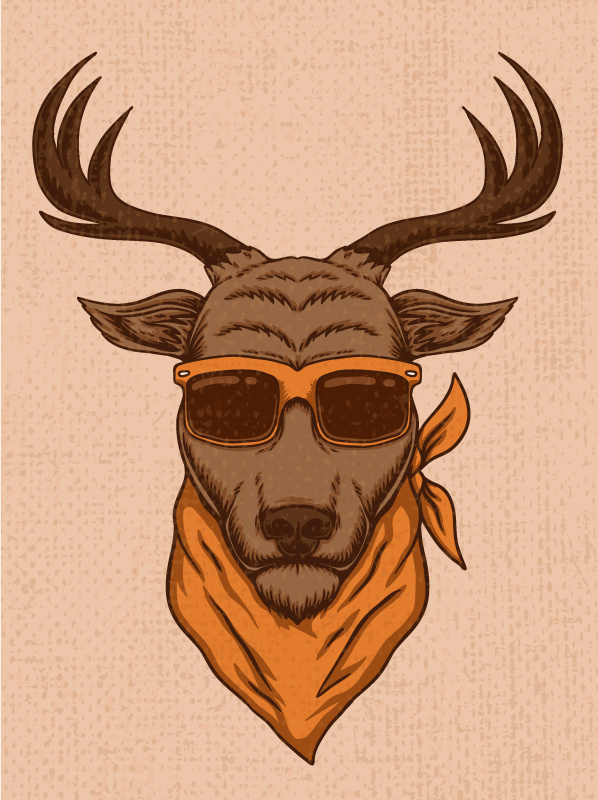 Tapis vinyle animal illustration de cerf cool - TenStickers