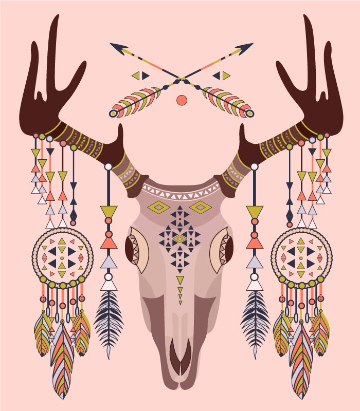 Tapis vinyle éthnique motif de bois de cerf élégant - TenStickers