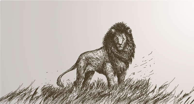 Tapis vinyle animal reflet du lion majestueux - TenStickers