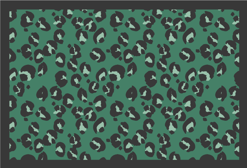 Tapis vinyle animal motif léopard vert - TenStickers