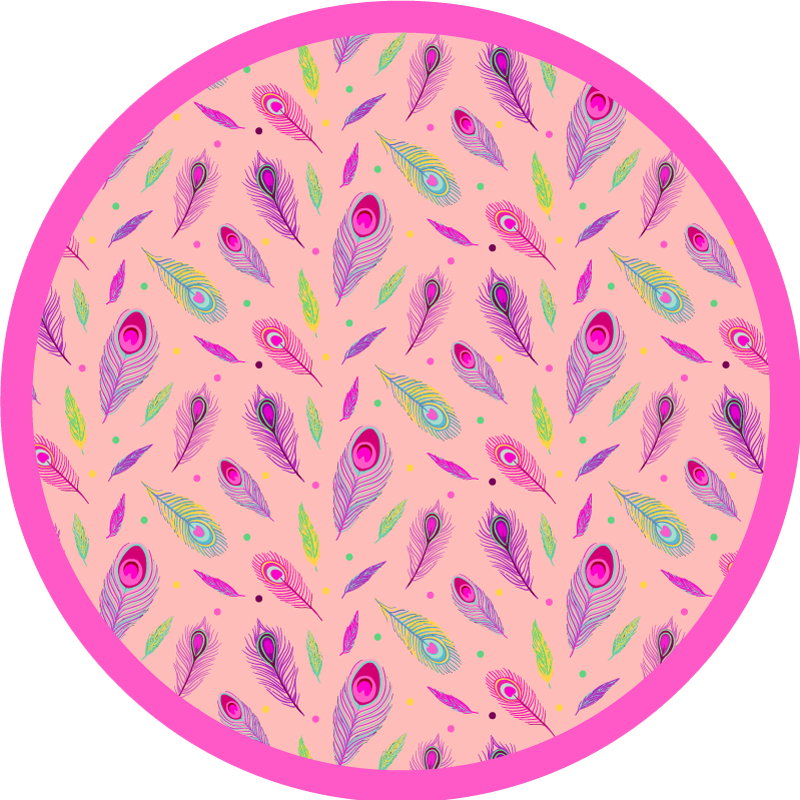 Tapis vinyle nature motif de plumes colorées - TenStickers