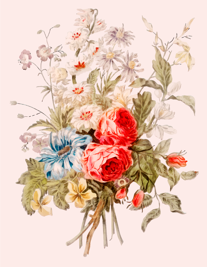 Tapis vinyle fleurs et plantes composition florale exquise - TenStickers