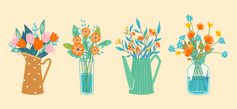 Tapis vinyle fleurs et plantes présentation florale - TenStickers