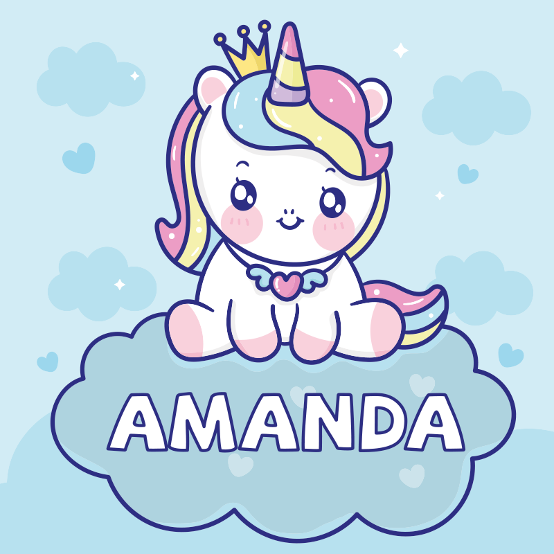 Tapis vinyle autres tapis licorne bébé personnalisée - TenStickers