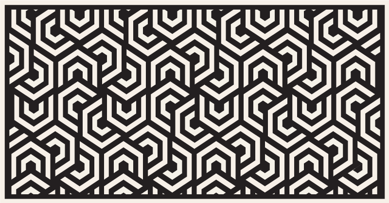 Tapis vinyle géométrique hexagones noirs et blancs - TenStickers