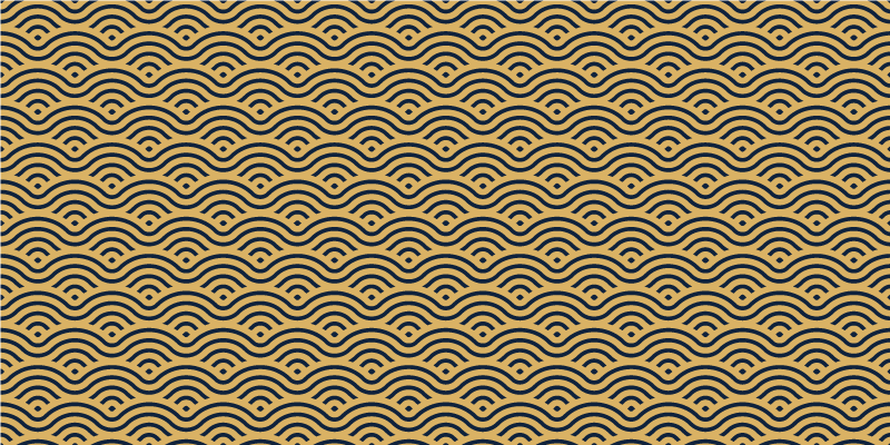 Tapis vinyle géométrique aspect à motifs ondulés - TenStickers