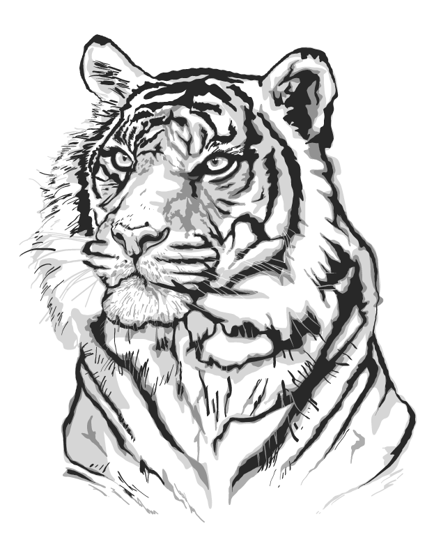 Tapis vinyle animal portrait artistique de tigre - TenStickers