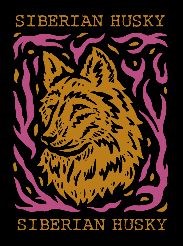 Tapis vinyle animal portrait de husky sibérien - TenStickers