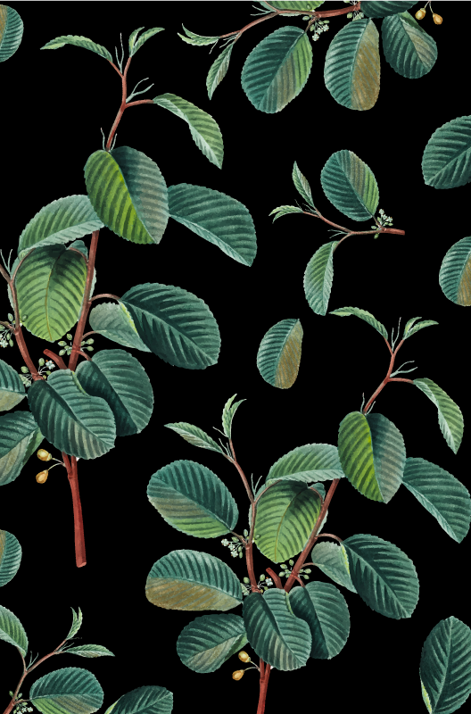 Tapis vinyle salon motif de feuillage vibrant - TenStickers