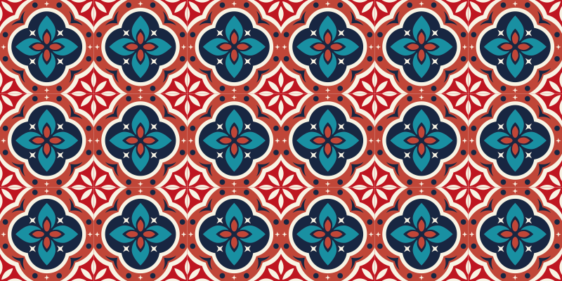Tapis mosaique vinyle motivation botanique vibrante - TenStickers