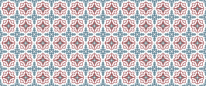 Tapis mosaique vinyle élément d'inspiration botanique - TenStickers