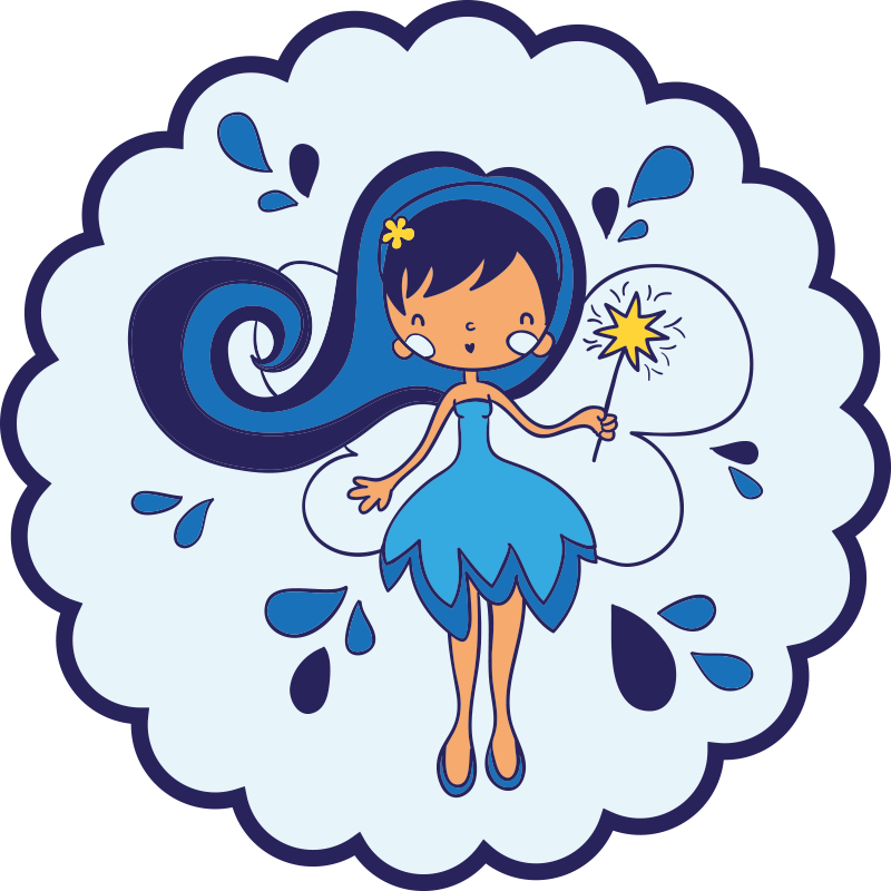 Tapis vinyle pour enfants princesse fée bleue - TenStickers