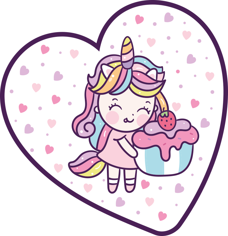 Tapis vinyle pour enfants jolie friandise licorne - TenStickers