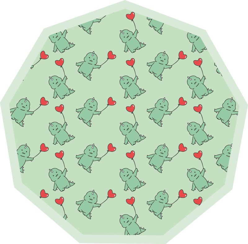 Tapis vinyle pour enfants dragons verts avec des cœurs - TenStickers