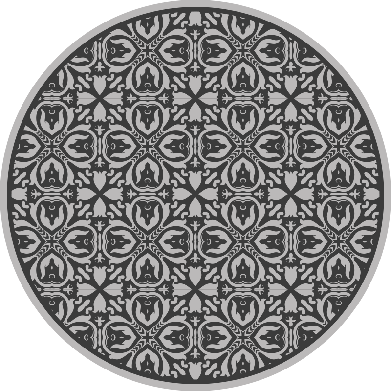 Tapis vinyle texture motifs floraux géométriques - TenStickers