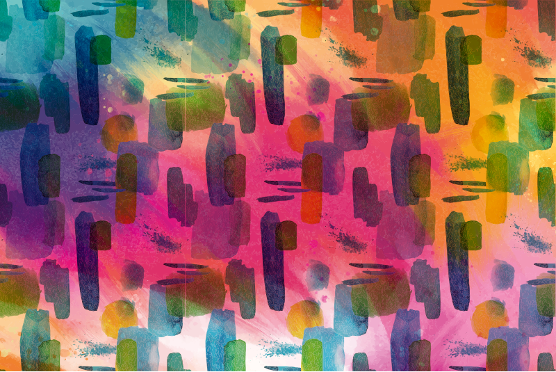 Tapis vinyle salon segments de couleurs artistiques - TenStickers