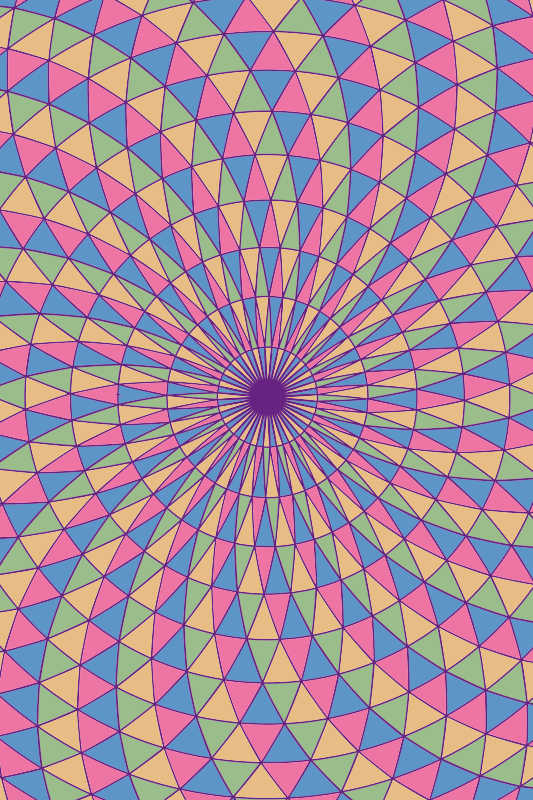 Tapis vinyle géométrique tourbillons triangulaires colorés - TenStickers