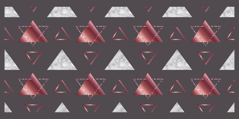 Tapis vinyle géométrique triangles roses et gris - TenStickers