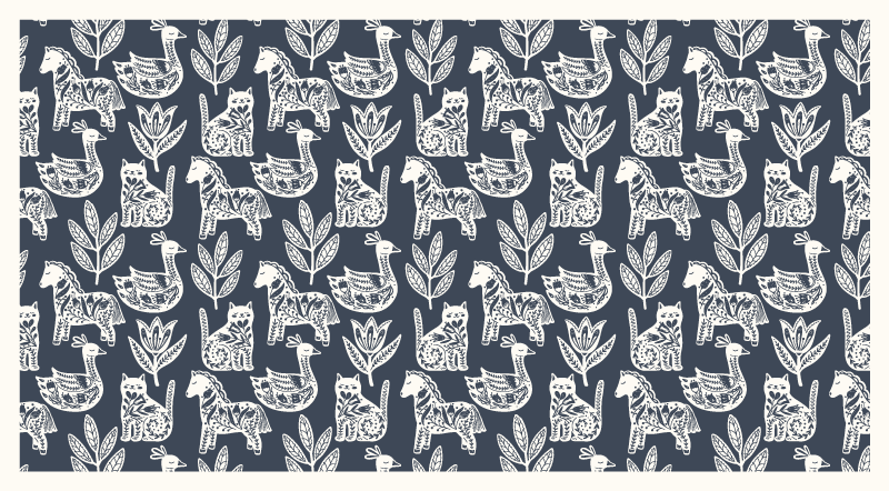 Tapis vinyle animal de délicieuses illustrations d'animaux - TenStickers