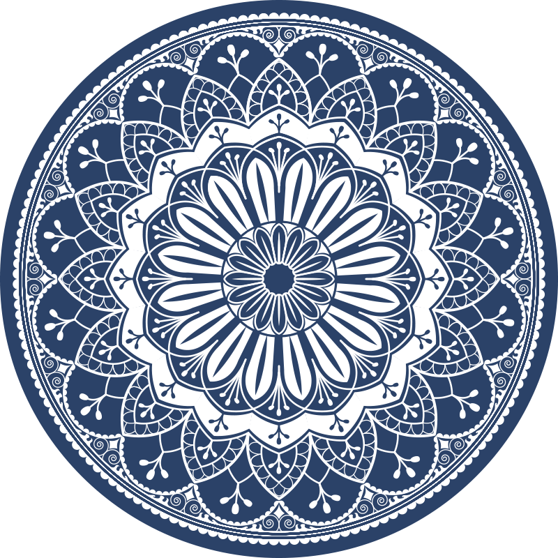 Tapis vinyle mandala composition botanique de la marine - TenStickers